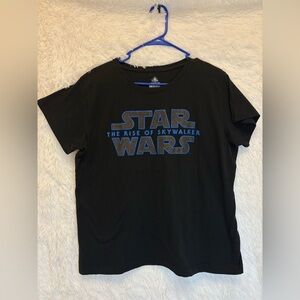 Disney Star Wars Rise Of Skywalker Glitter Logo Black Cotton Tee | Size Large💙🩵💫
